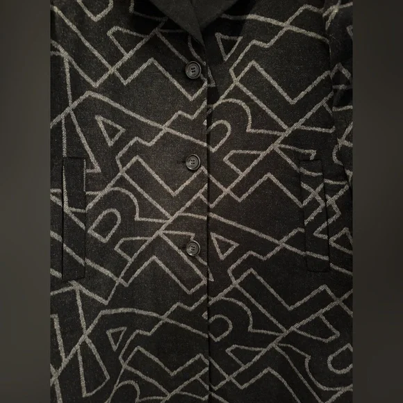 NWT KARL LAGERFELD PARIS Logo Print Wool Blend